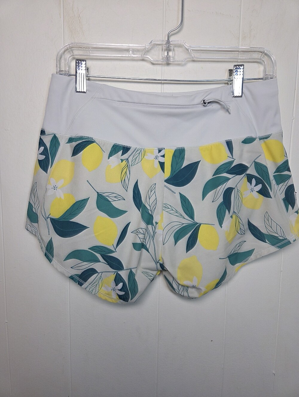 Oiselle Special Edition Roga Running Shorts White Green Lemon Print Size 4 - Picture 3 of 14